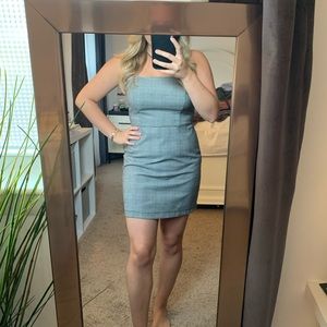 black and white plaid houndstooth inspired dress